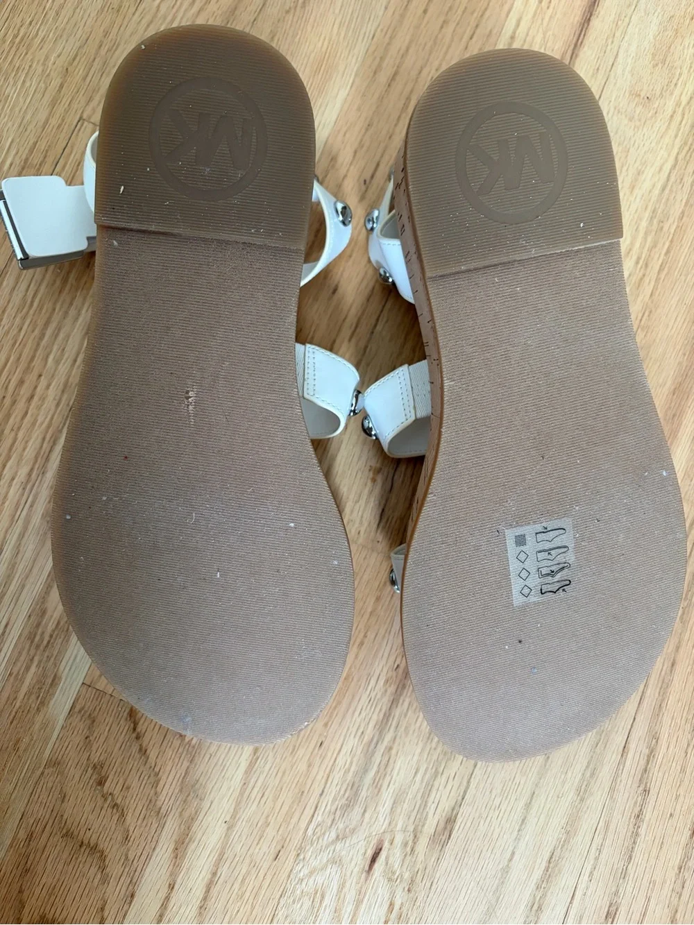 Michael Kors White Studded Platform Sandals